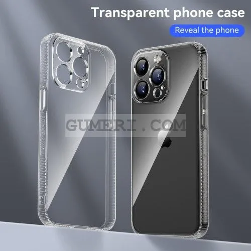 Apple iPhone 13 Pro Max - Силиконов Гръб със Защита за Камерата - Прозрачен