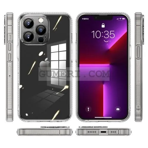 Apple iPhone 13 Pro Max - Силиконов Гръб със Защита за Камерата - Прозрачен