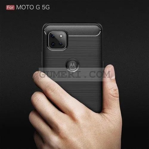 Motorola Moto G 5G  - Противоударен Силиконов Гръб - Карбон Шарк