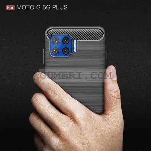 Motorola Moto G 5G Plus - Противоударен Силиконов Гръб - Карбон Шарк
