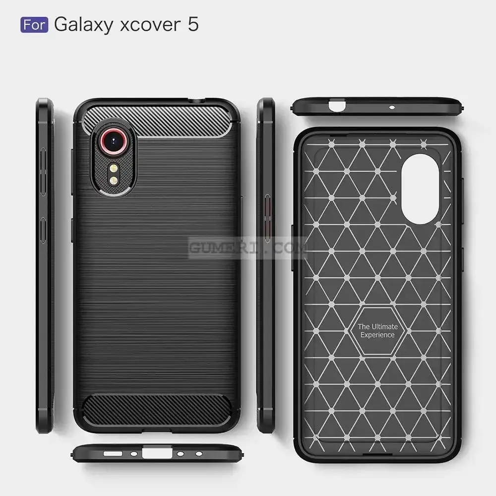 Samsung Galaxy Xcover 5 - Противоударен Силиконов Гръб - Карбон Шарк