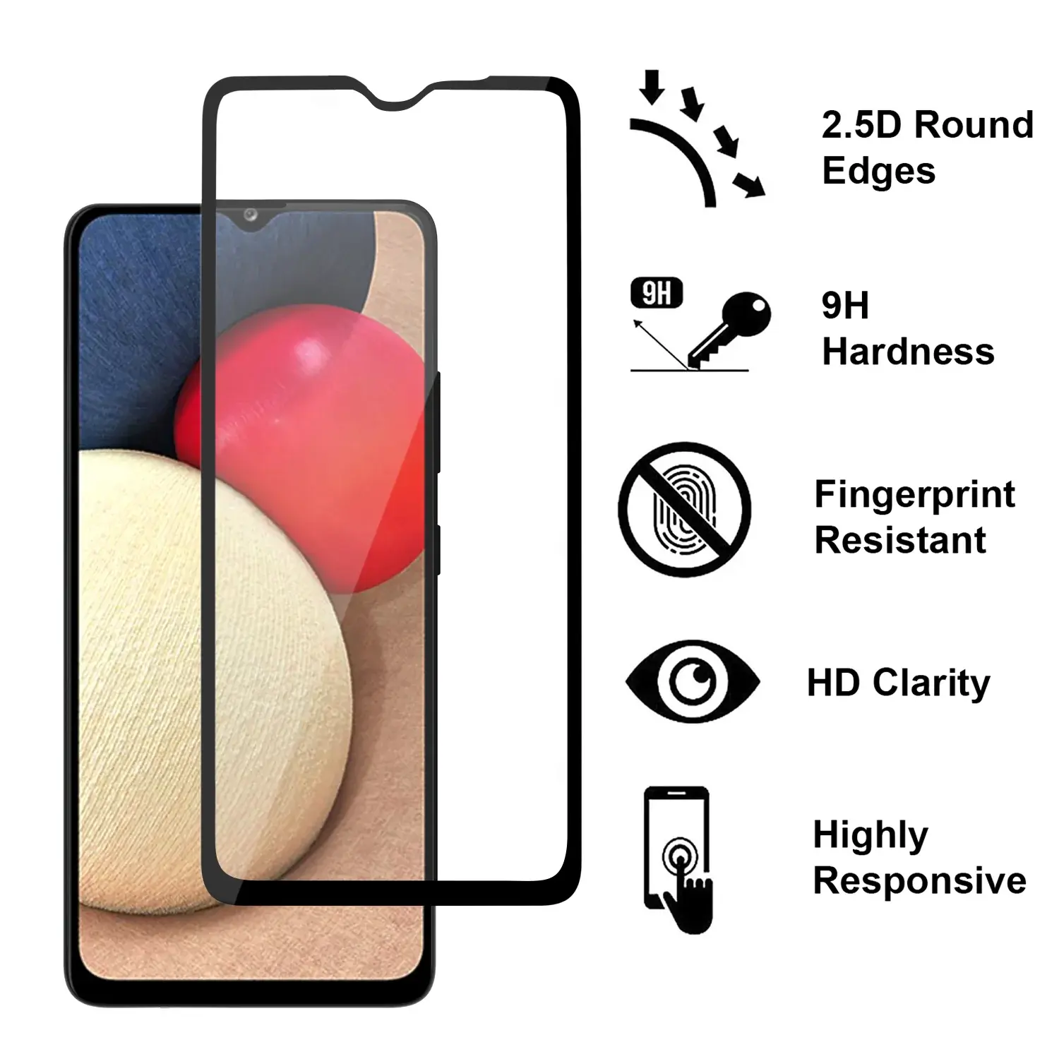 Samsung Galaxy A03s - Стъклен Протектор за Целия Екран - Full Glue
