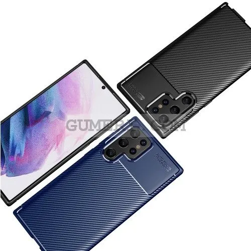 Samsung Galaxy S22 Ultra 5G - Противоударен Силиконов Гръб - Карбон Ауто