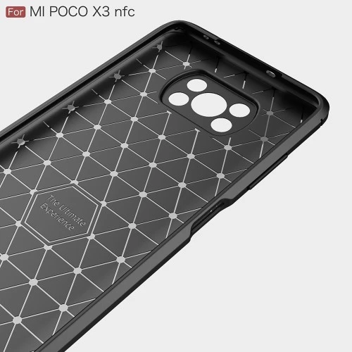 Xiaomi Poco X3 Pro - Противоударен Силиконов Гръб - Карбон Шарк