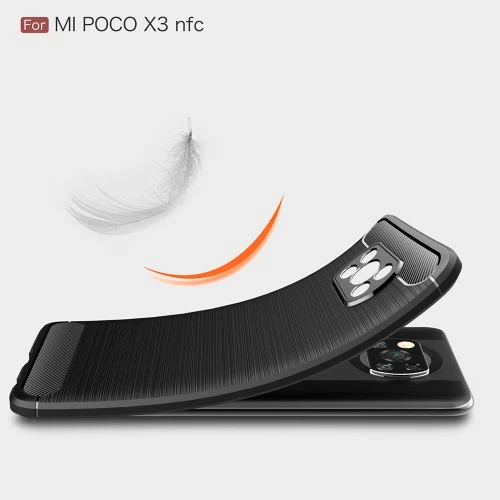 Xiaomi Poco X3 Pro - Противоударен Силиконов Гръб - Карбон Шарк