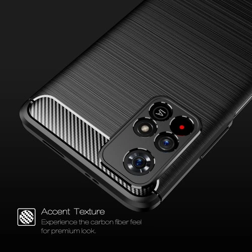 Xiaomi Poco M4 Pro 5G - Противоударен Силиконов Гръб - Карбон Шарк - Черен