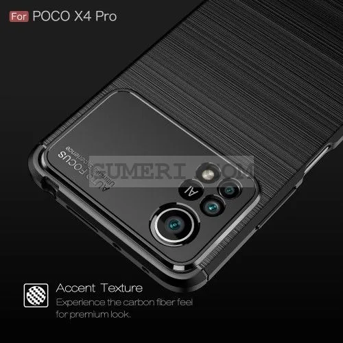 Xiaomi Poco X4 Pro 5G - Силиконов Гръб - Карбон Ауто