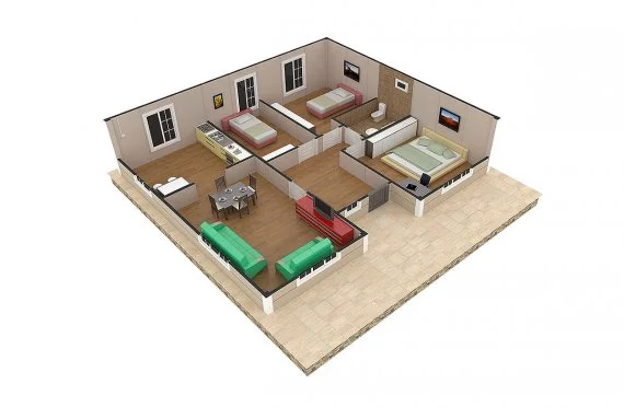 3d graph of house by Kosedom