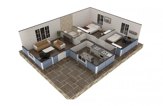 3d graph of house by Kosedom
