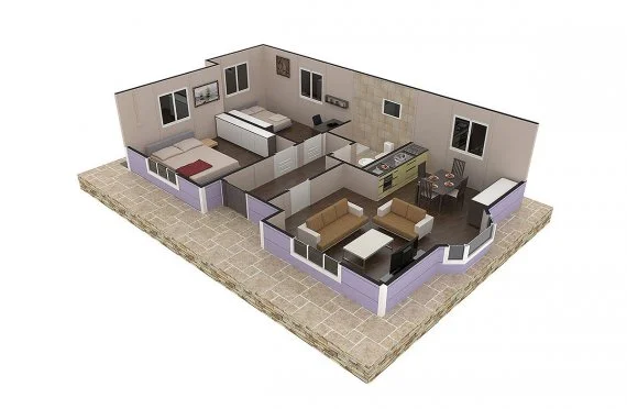 3d graph of house by Kosedom