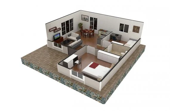 3d graph of house by Kosedom