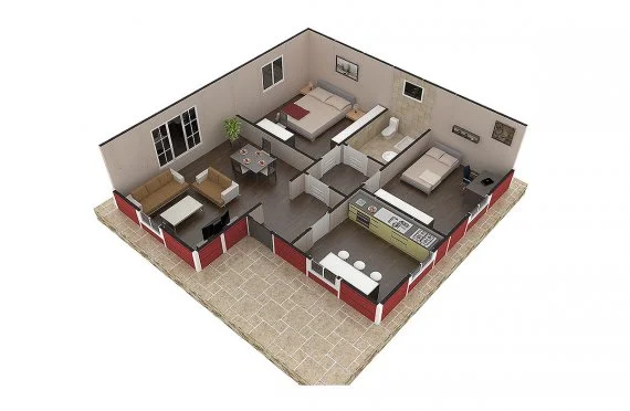 3d graph of house by Kosedom