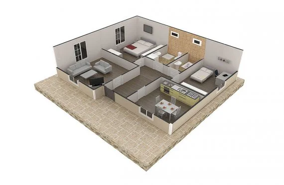 3d graph of house by Kosedom